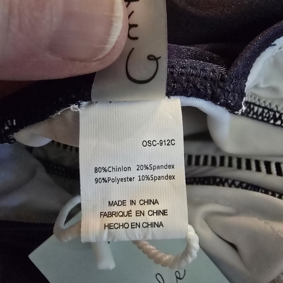 NWT Cupshe Women's One Piece Navy Plunging Neckline And Back White Inlay Small - Picture 10 of 12